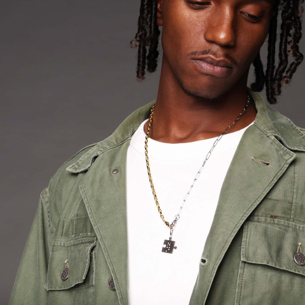 点字ダイヤモンドパズルチャーム WG - Mens