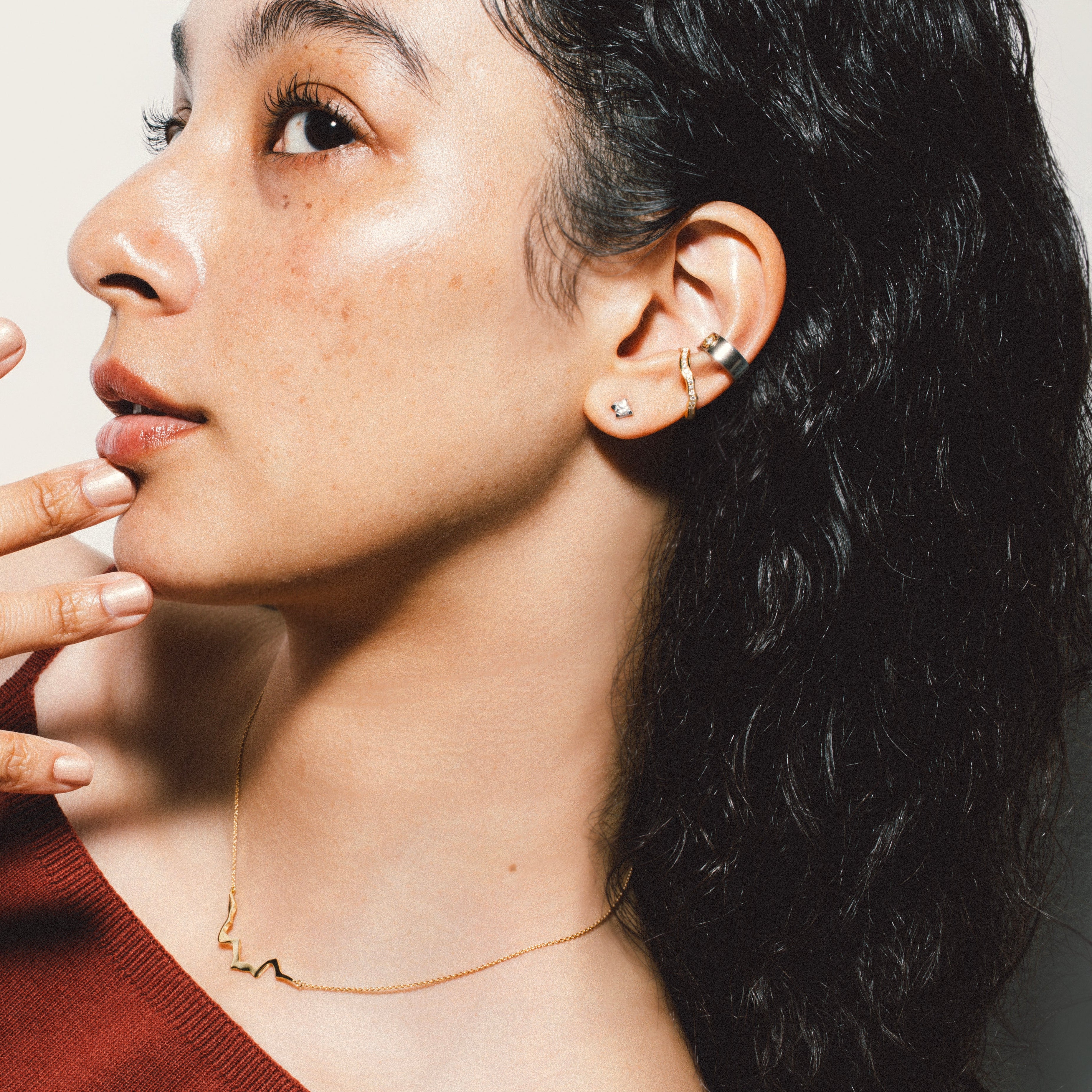 ENオープンダイヤモンドイヤーカフ