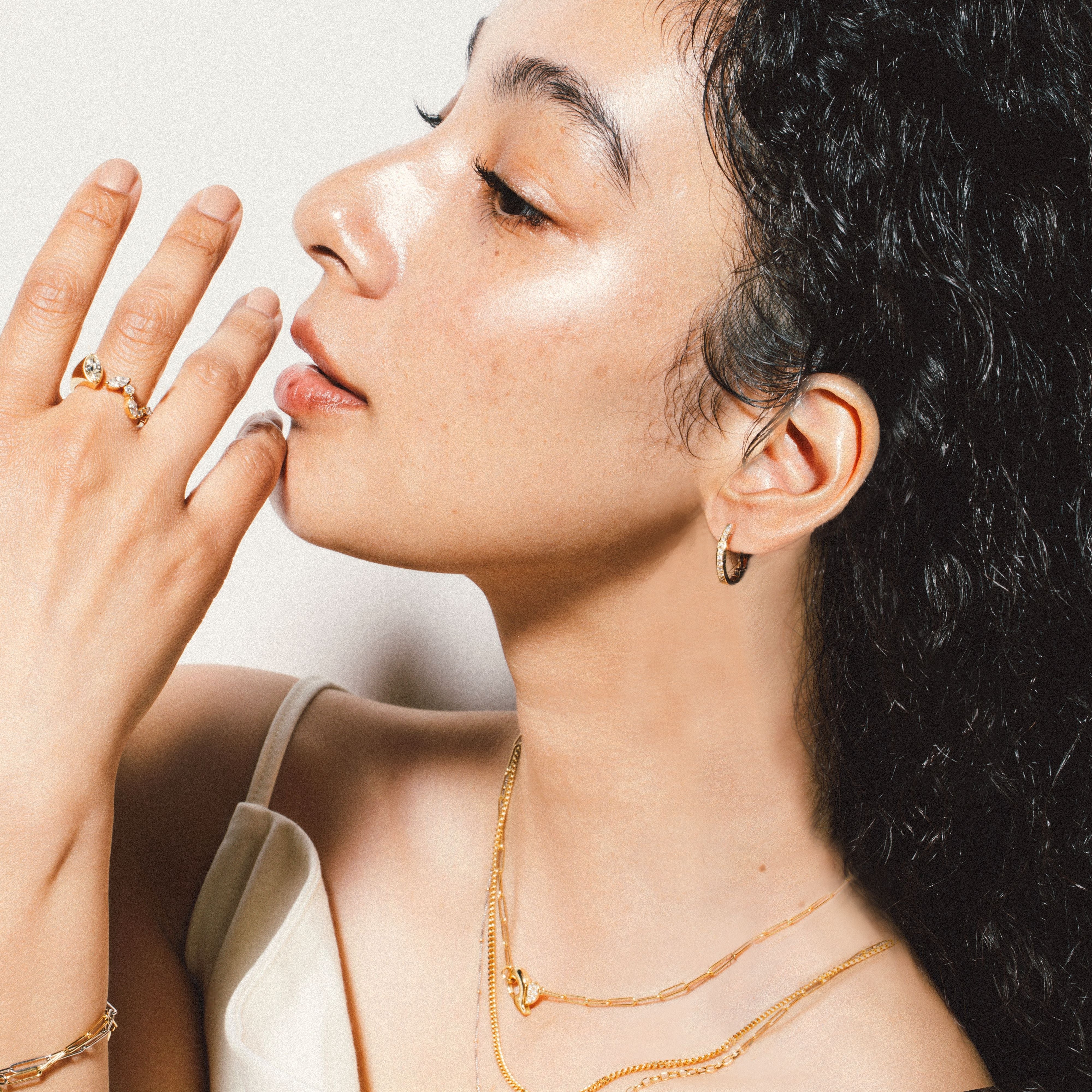 ENパヴェダイヤモンドフープピアス