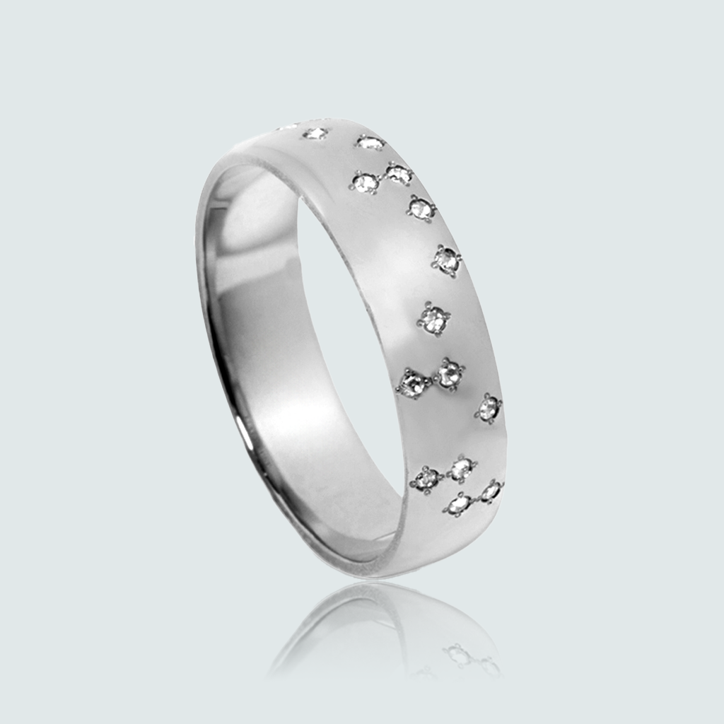 点字ダイヤモンドバンドリング「CUSTOM ORDER」PT - Bridal