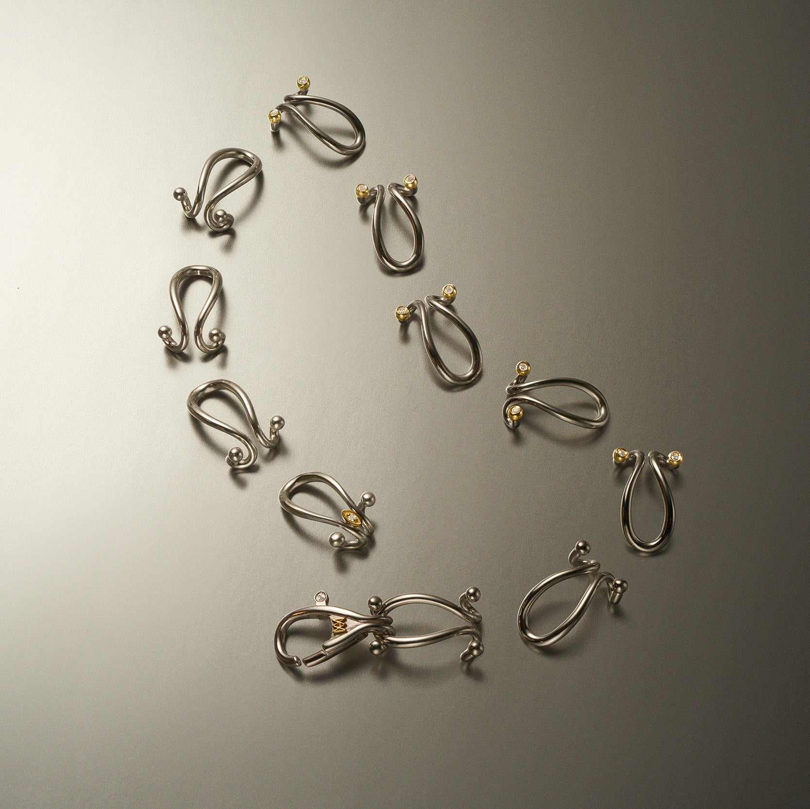 HASSOUパズルチェーンシルバーネックレス - Mens