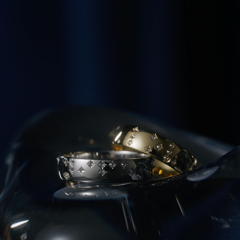 点字ダイヤモンドバンドリング「CUSTOM ORDER」PT - Bridal