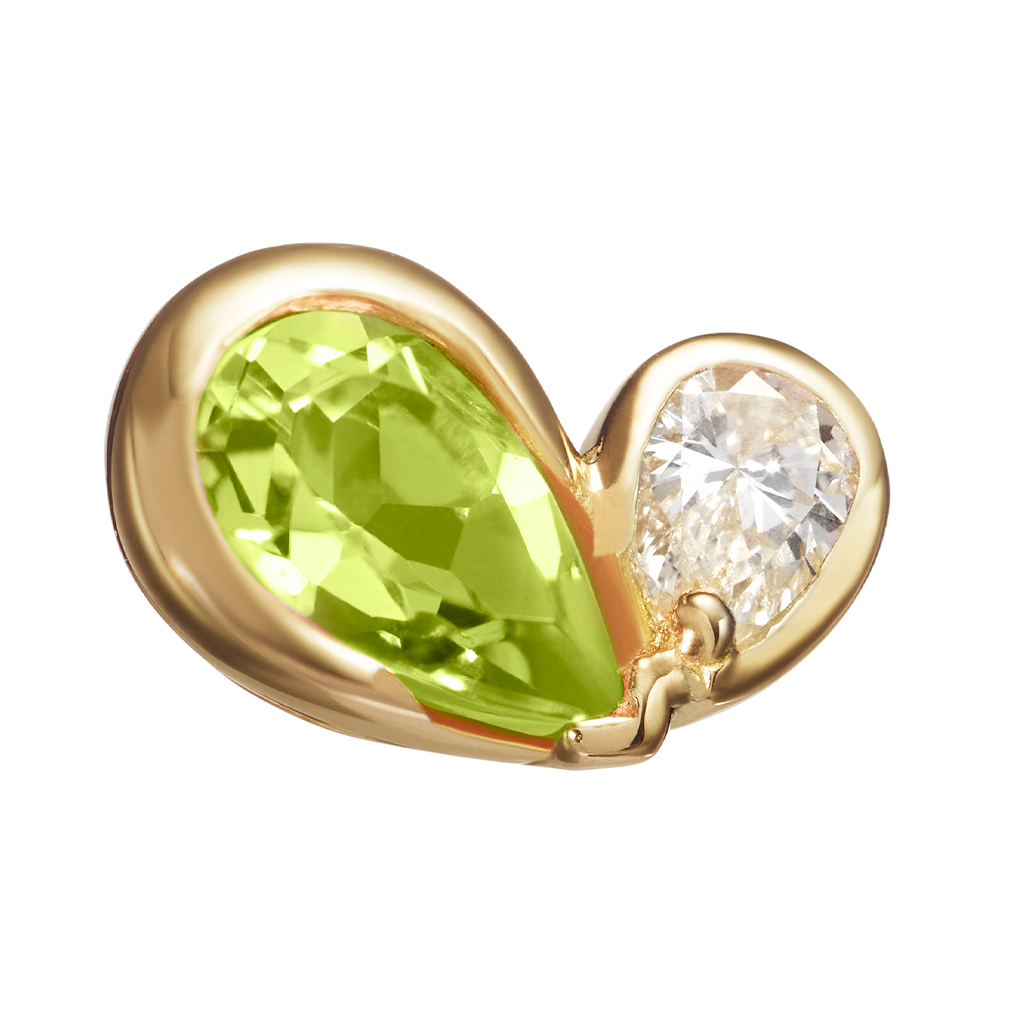 デュオハートスタッズピアス