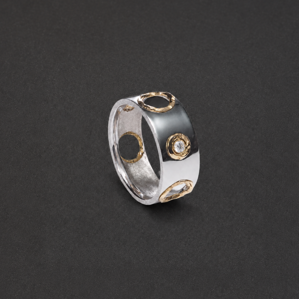 ENオープンダイヤモンドリング PT (8mm) - Mens