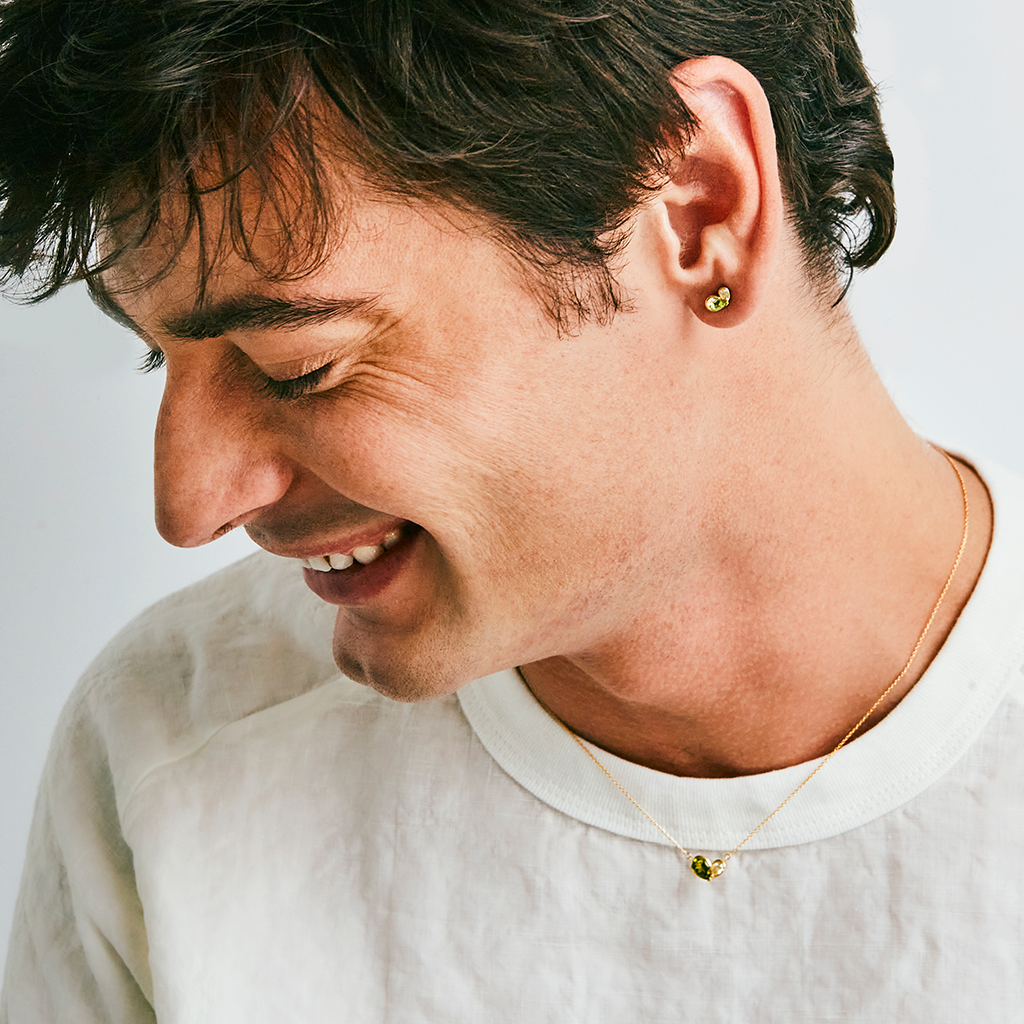 デュオハートスタッズピアス