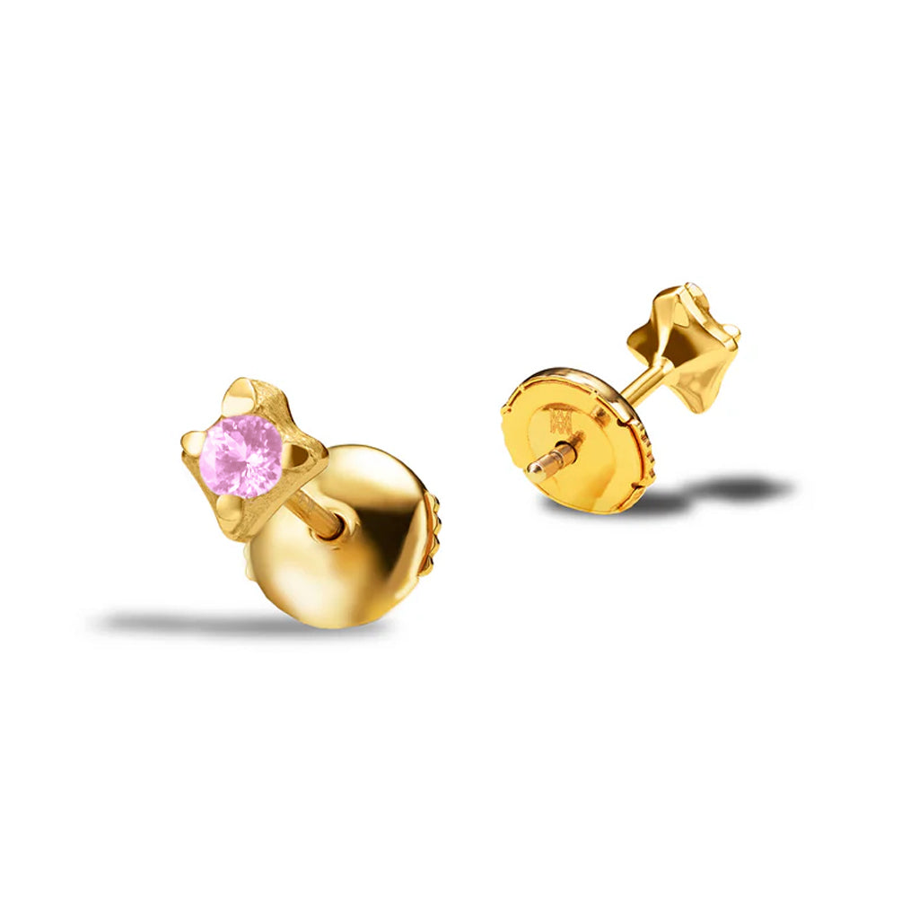【WEB限定】HANABIピンクサファイアスタッズピアス