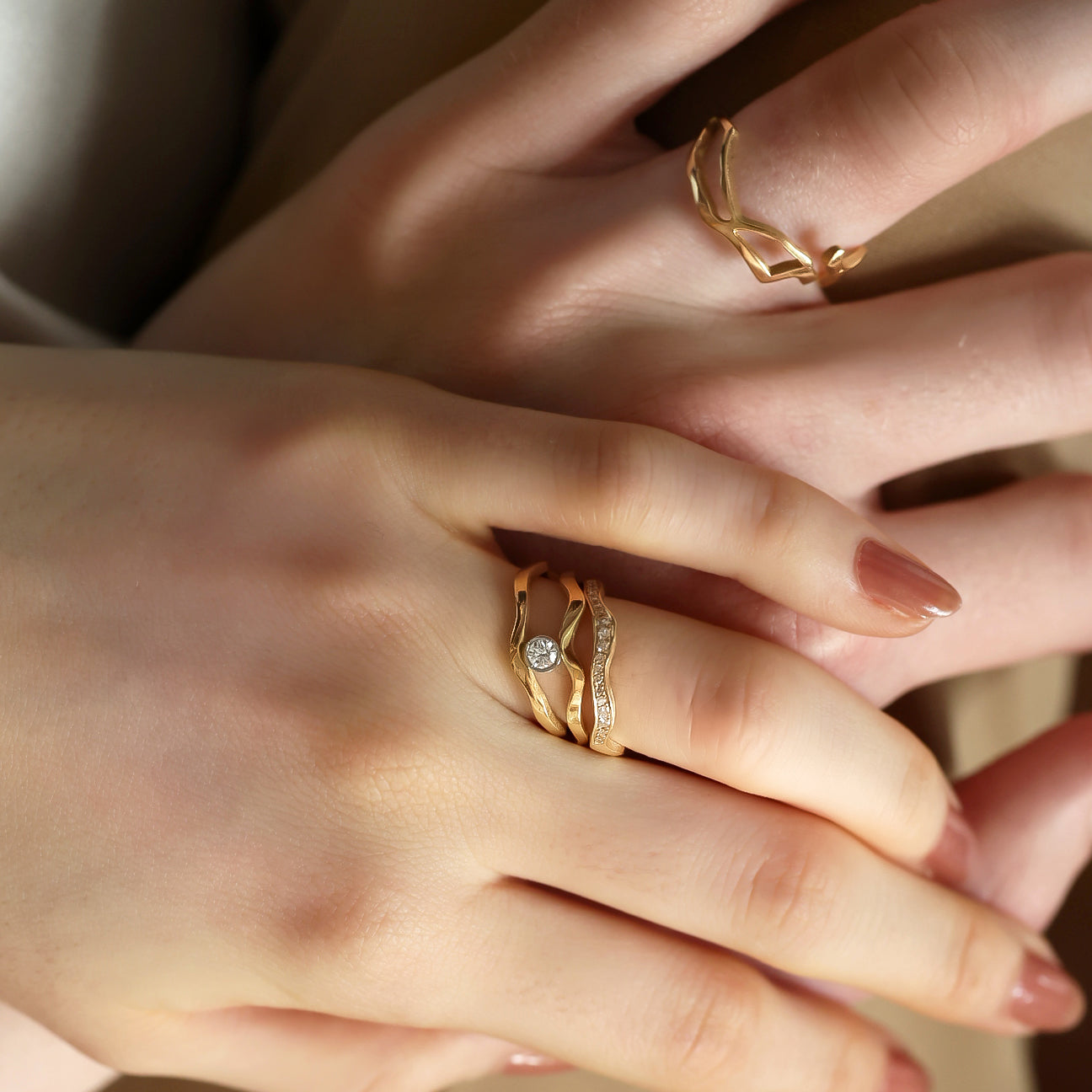 KINTSUGIパヴェダイヤモンドヴァインリング - Bridal