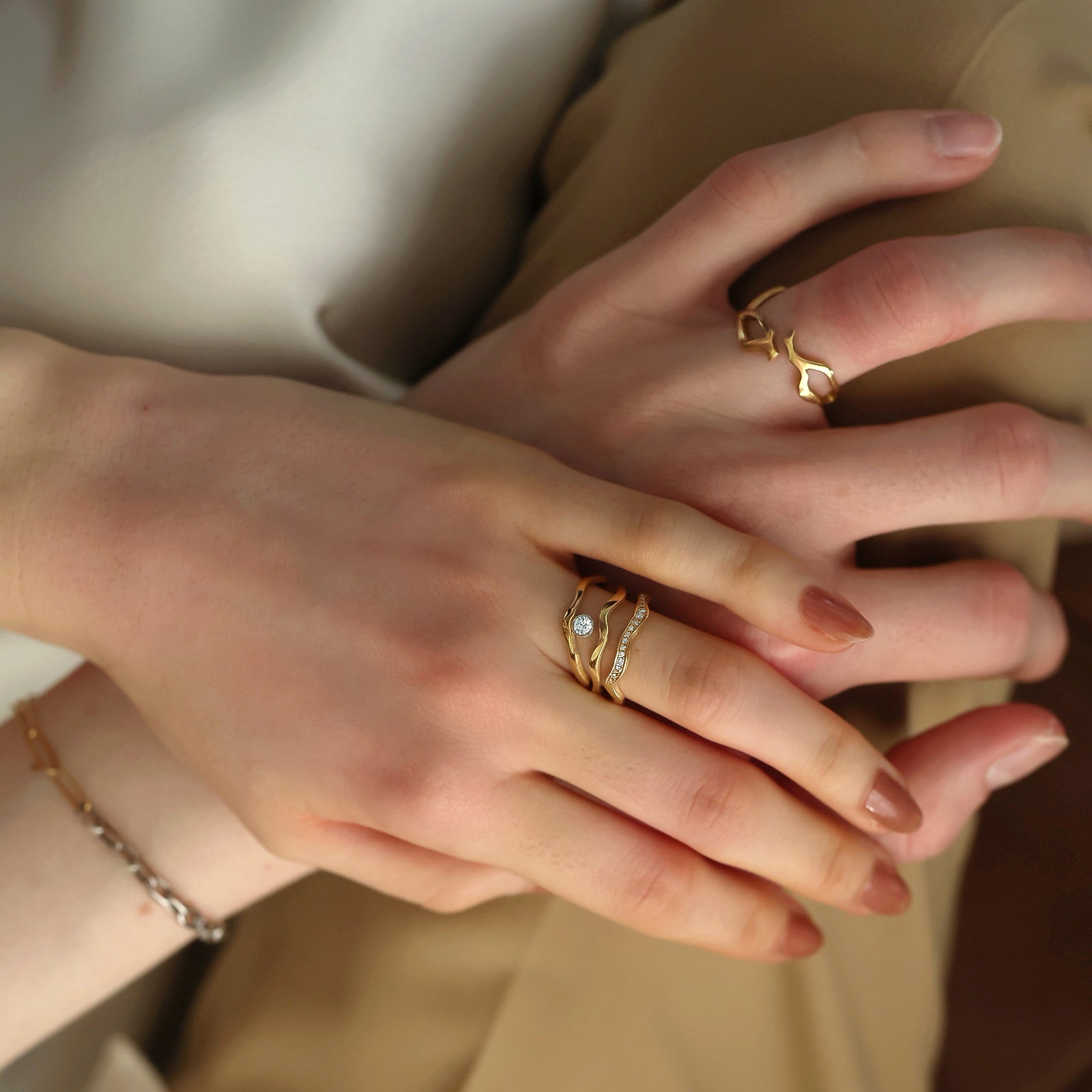 KINTSUGIパヴェダイヤモンドヴァインリング - Bridal