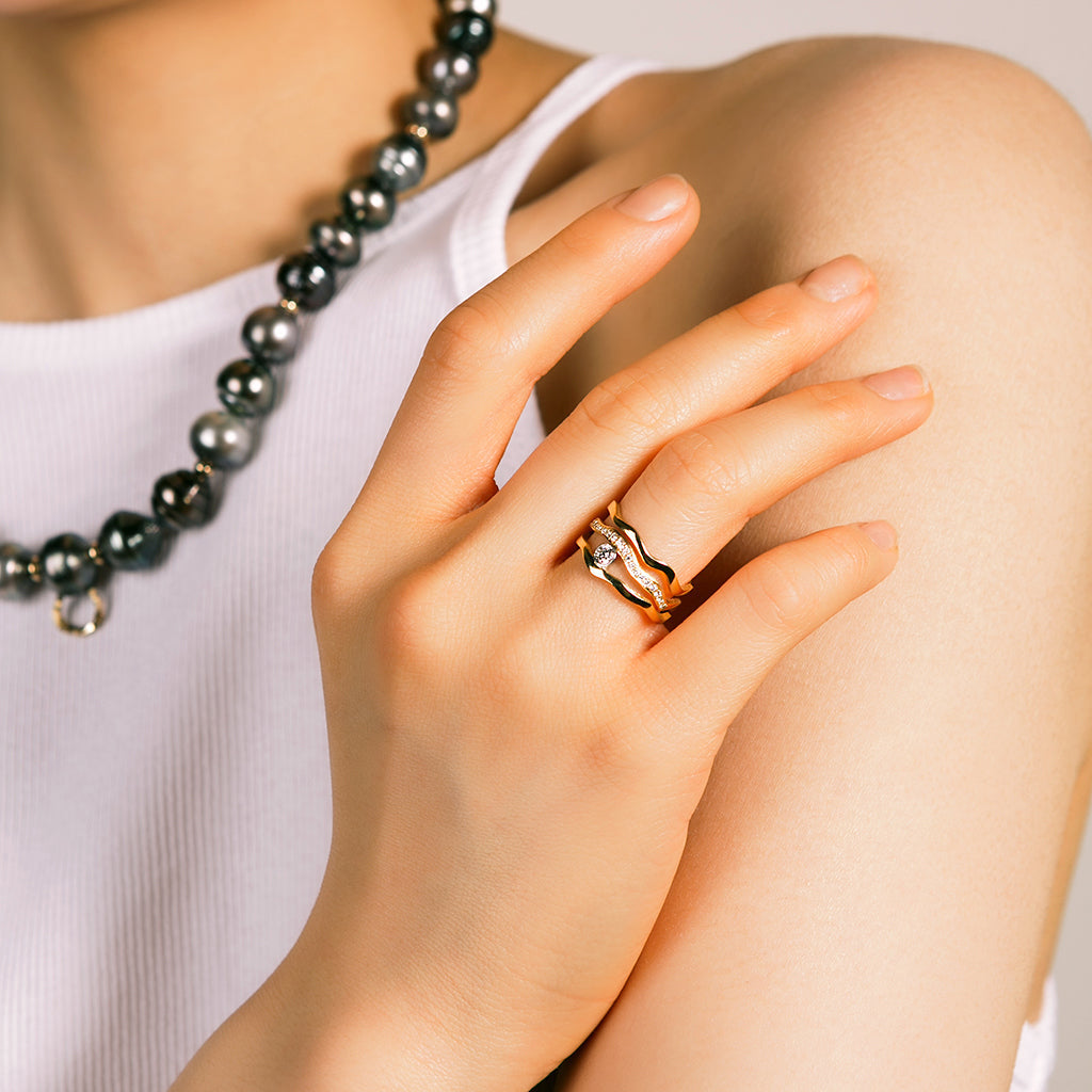 KINTSUGIパヴェダイヤモンドヴァインリング