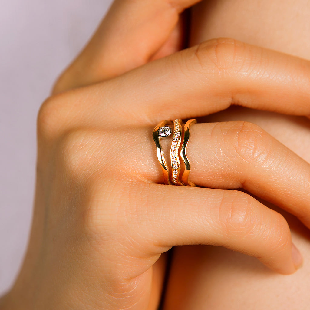 KINTSUGIパヴェダイヤモンドヴァインリング